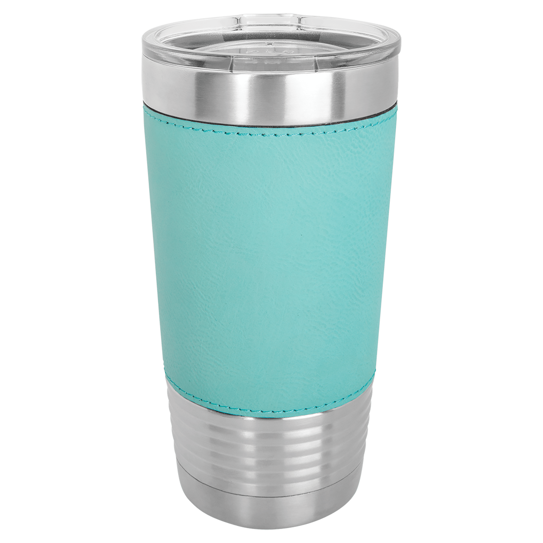 Polar Camel 20 oz. Teal Leatherette Tumbler with Clear Lid
