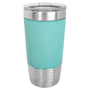Polar Camel 20 oz. Teal Leatherette Tumbler with Clear Lid