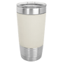 PC  20 oz. White/Black Laserable Leatherette Tumbler