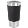 PC 20 oz. Black/White Tumbler w/ Silicone Grip & Clear Lid