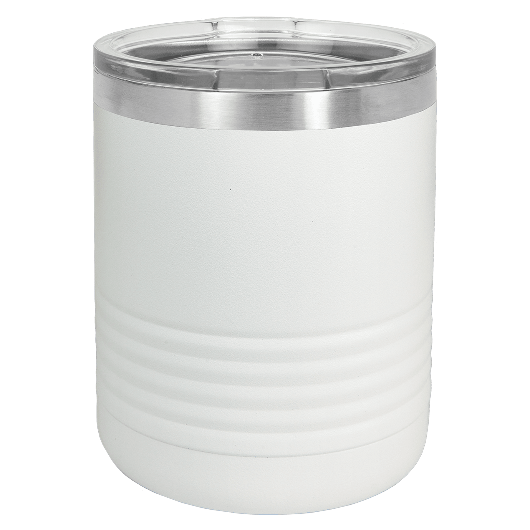 Polar Camel 10 oz. White Ringneck Tumbler w/Clear Lid