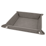 6" x 6" Gray Leatherette Snap Up Tray with Silver Snaps