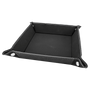 6" x 6" Black/Silver Leatherette Snap Up Tray w/Silver Snaps