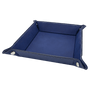 6" x 6" Blue/Silver Leatherette Snap Up Tray w/Silver Snaps