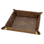 6" x 6" Rustic/Gold Leatherette Snap Up Tray with Gold Snaps