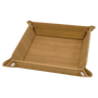 6" x 6" Bamboo Leatherette Snap Up Tray with Silver Snaps