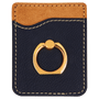 Black/Gold Leatherette Phone Wallet with Gold Ring
