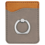 Gray Leatherette Phone Wallet with Silver Ring