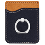 Black/Silver Leatherette Phone Wallet with Silver Ring
