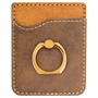 Rustic/Gold Leatherette Phone Wallet with Gold Ring