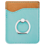 Teal Leatherette Phone Wallet with Silver Ring