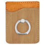 Bamboo Leatherette Phone Wallet with Silver Ring