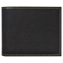 Black/Gold Leatherette Bi-Fold Wallet w/Flip  ID Display