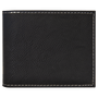 Black/Silver Leatherette Bi-Fold Wallet w/Flip  ID Display