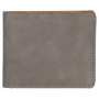 4.5" x 3.5" Gray Leatherette Bifold Wallet