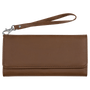 7.5" x 4" Dark Brown Leatherette Wallet with Strap