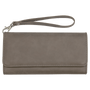 7.5" x 4" Gray Leatherette Wallet with Strap