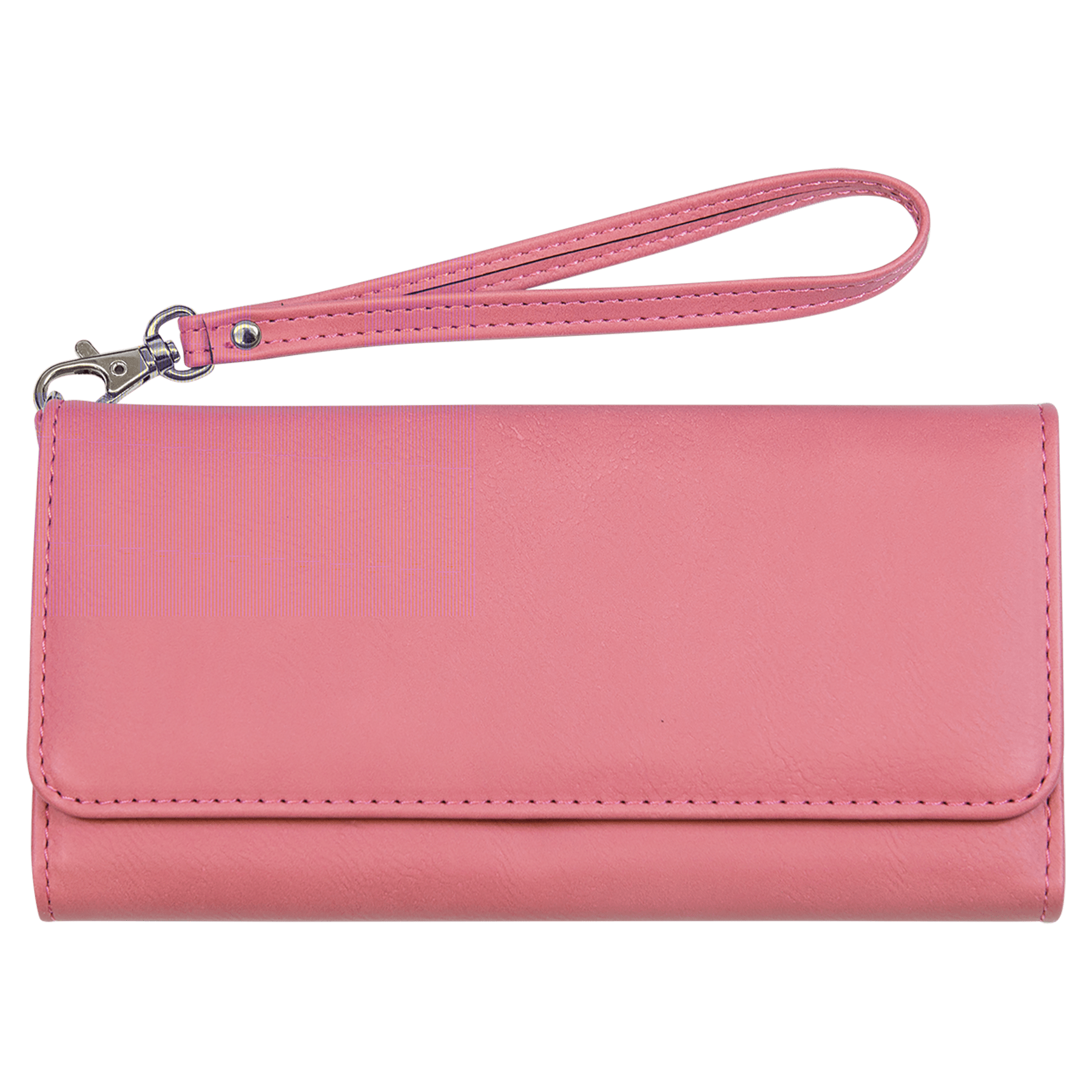 7.5" x 4" Pink Leatherette Wallet with Strap