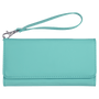 7.5" x 4" Teal Leatherette Wallet with Strap