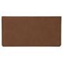 6.75" x 3.5" Dark Brown Leatherette Checkbook Cover
