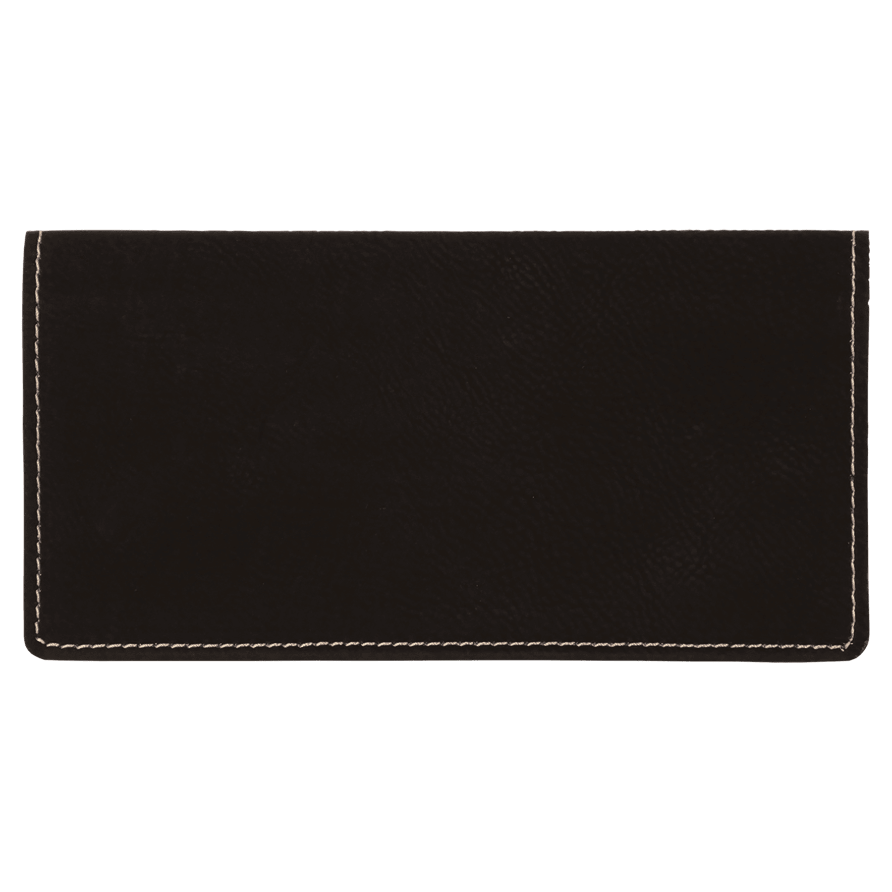6.75" x 3.5" Black/Silver Leatherette Checkbook Cover