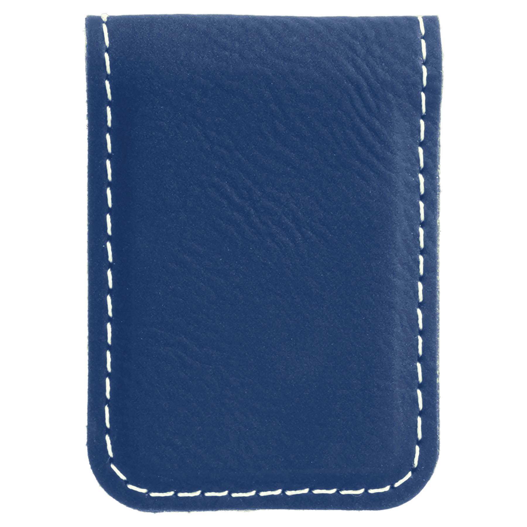 1.75" x 2.5" Blue/Silver Leatherette Money Clip