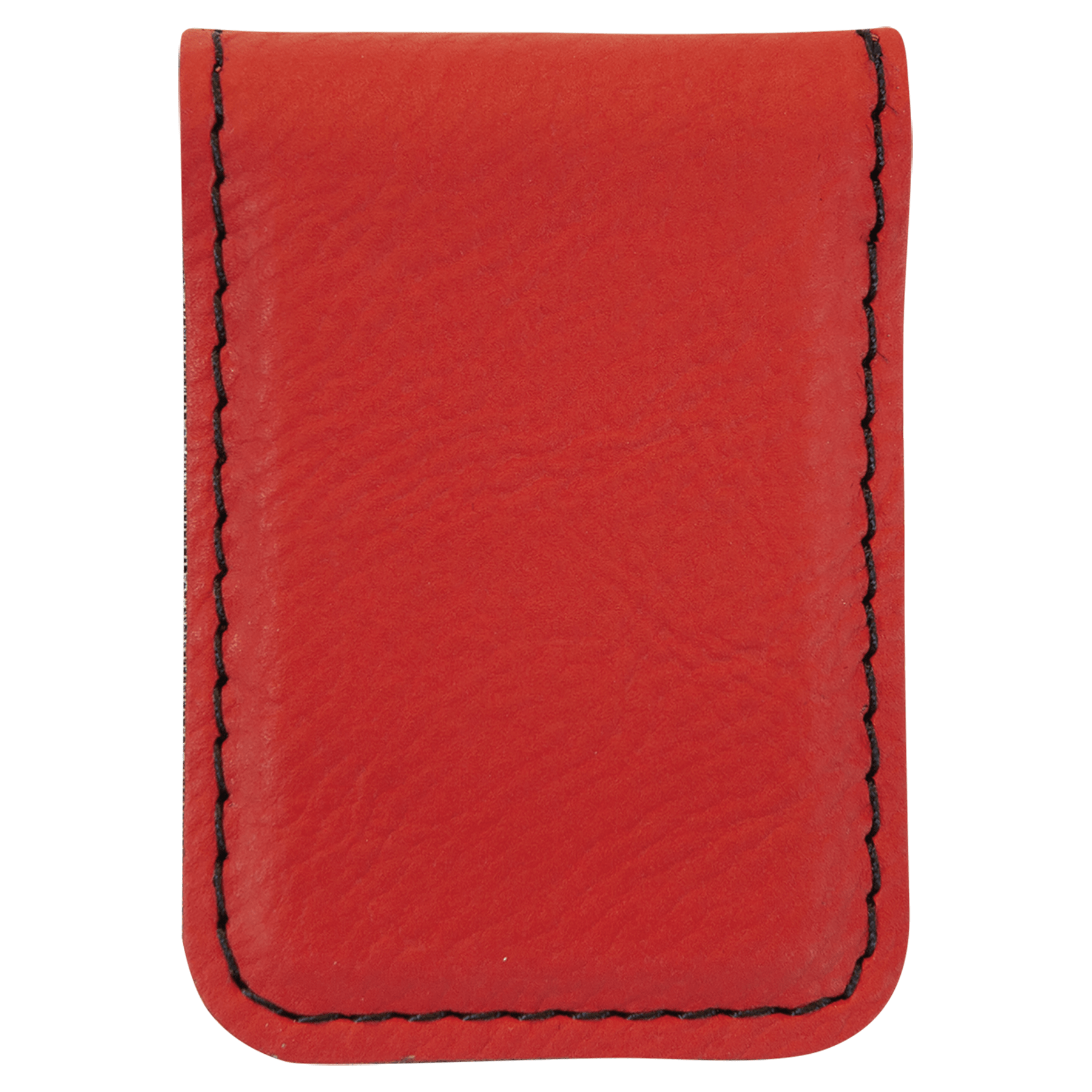 1.75" x 2.5" Red Leatherette Money Clip