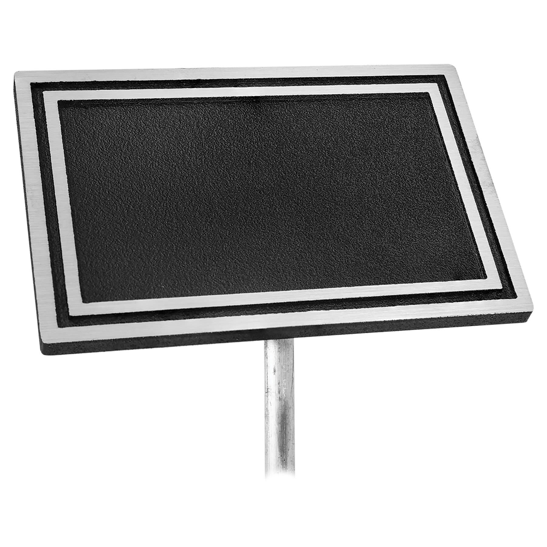 Silver/Black Rectangle Cast Aluminum Sign w/24"  Rod