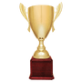 Metal Cup Trophy on Rosewood Royal Piano Finish Base - ACU19