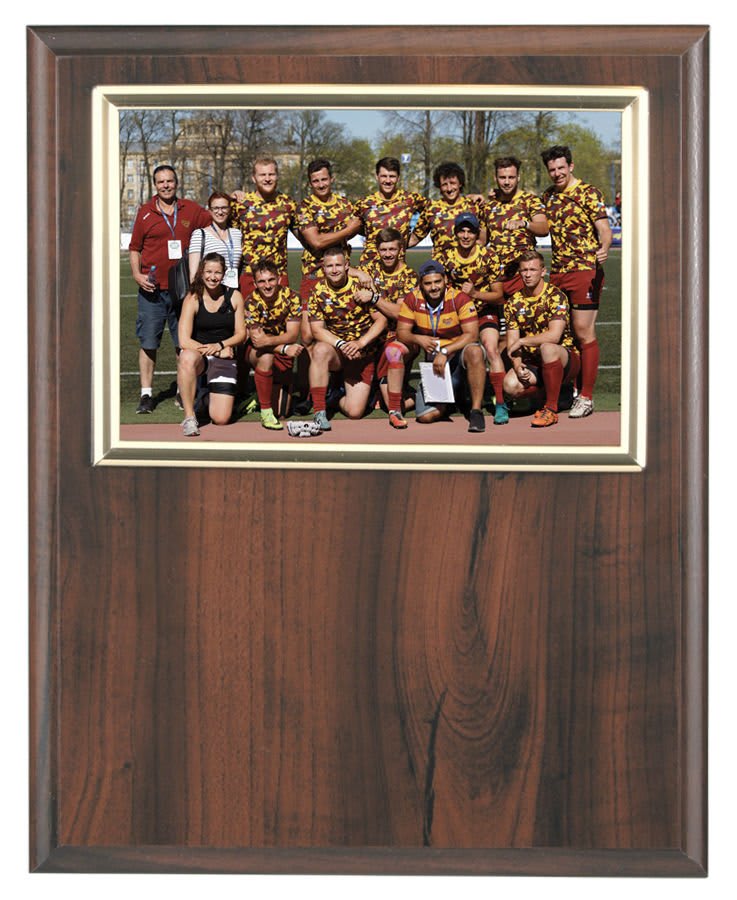 8" x 10" Cherry Finish Slide-in Plaque w/ 6" x 4" Frame