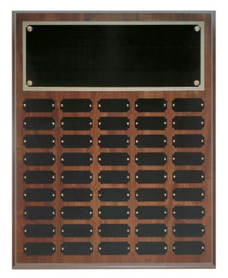 Cherry Finish Completed Perpetual Plaque with 45 Plates