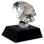 3.5" Crystal Diamond on Black Pedestal Base