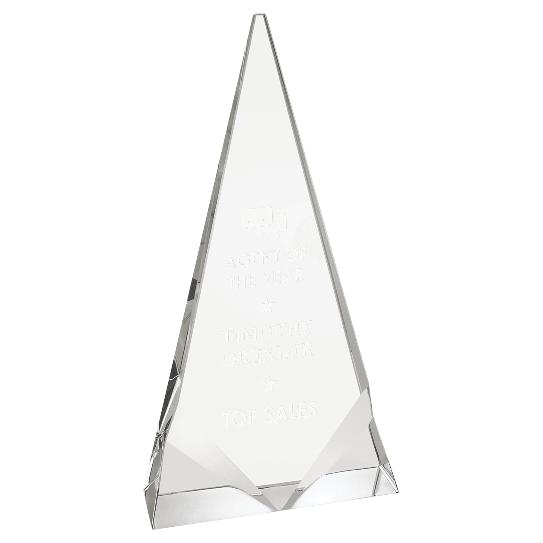 Crystal Triangle with Two Front Bevels - ACP12