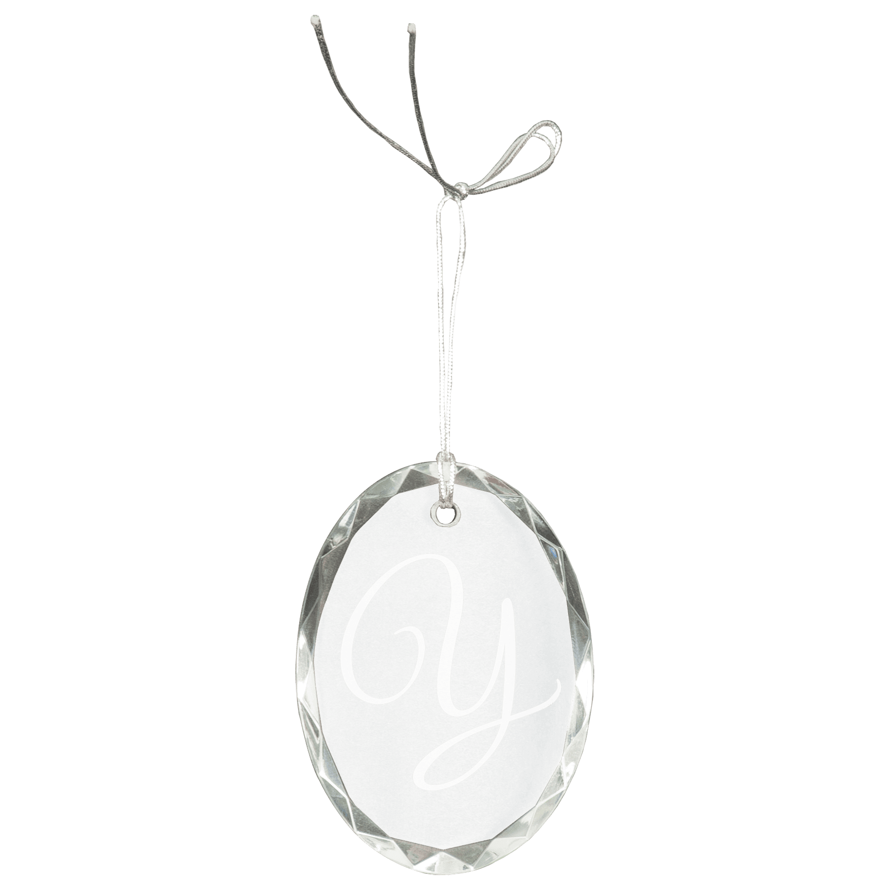 3" Crystal Faceted Oval Ornament