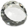 3.5" x 2" Clear Round Crystal Facet Paperweight