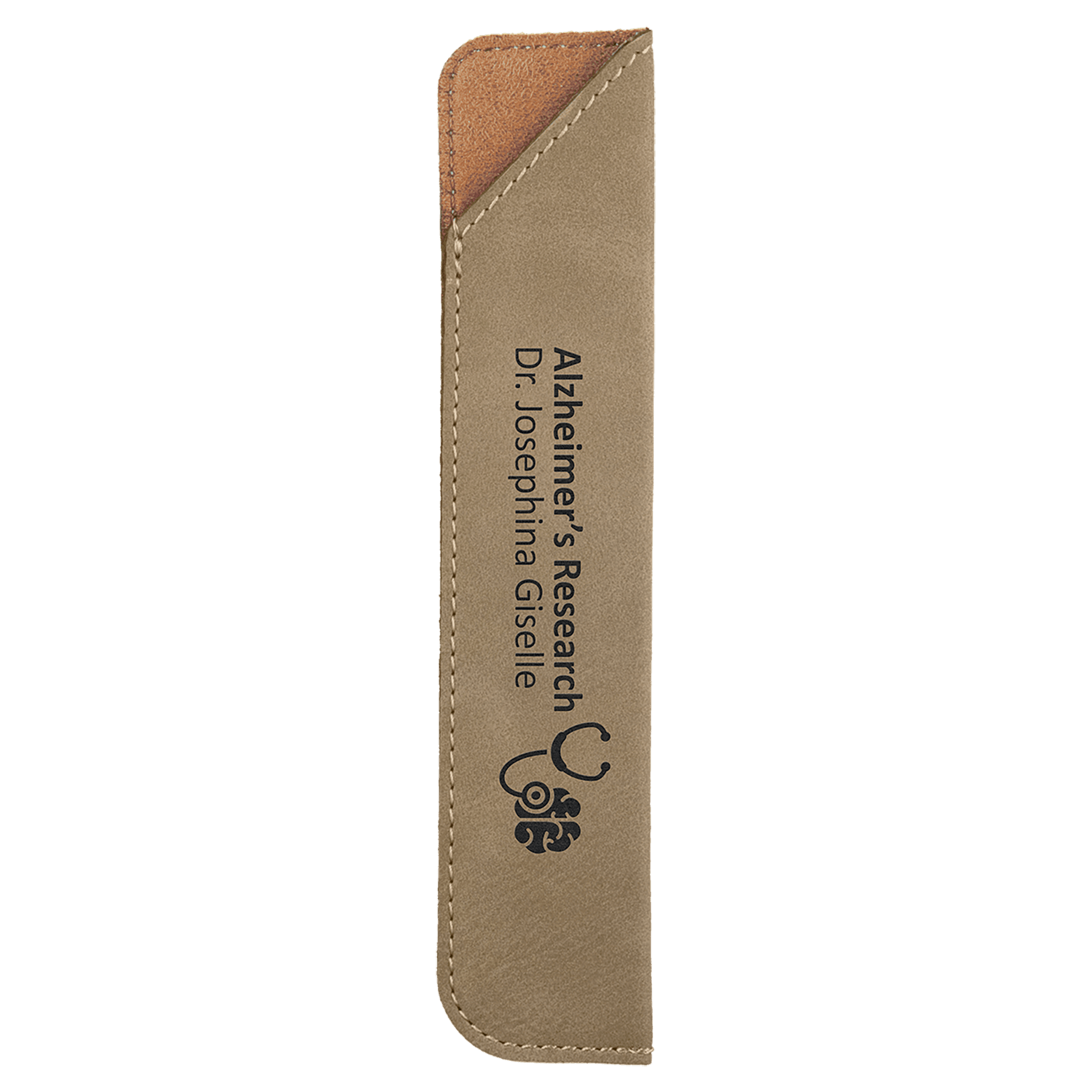 6.25" Light Brown Leatherette Pen Sleeve