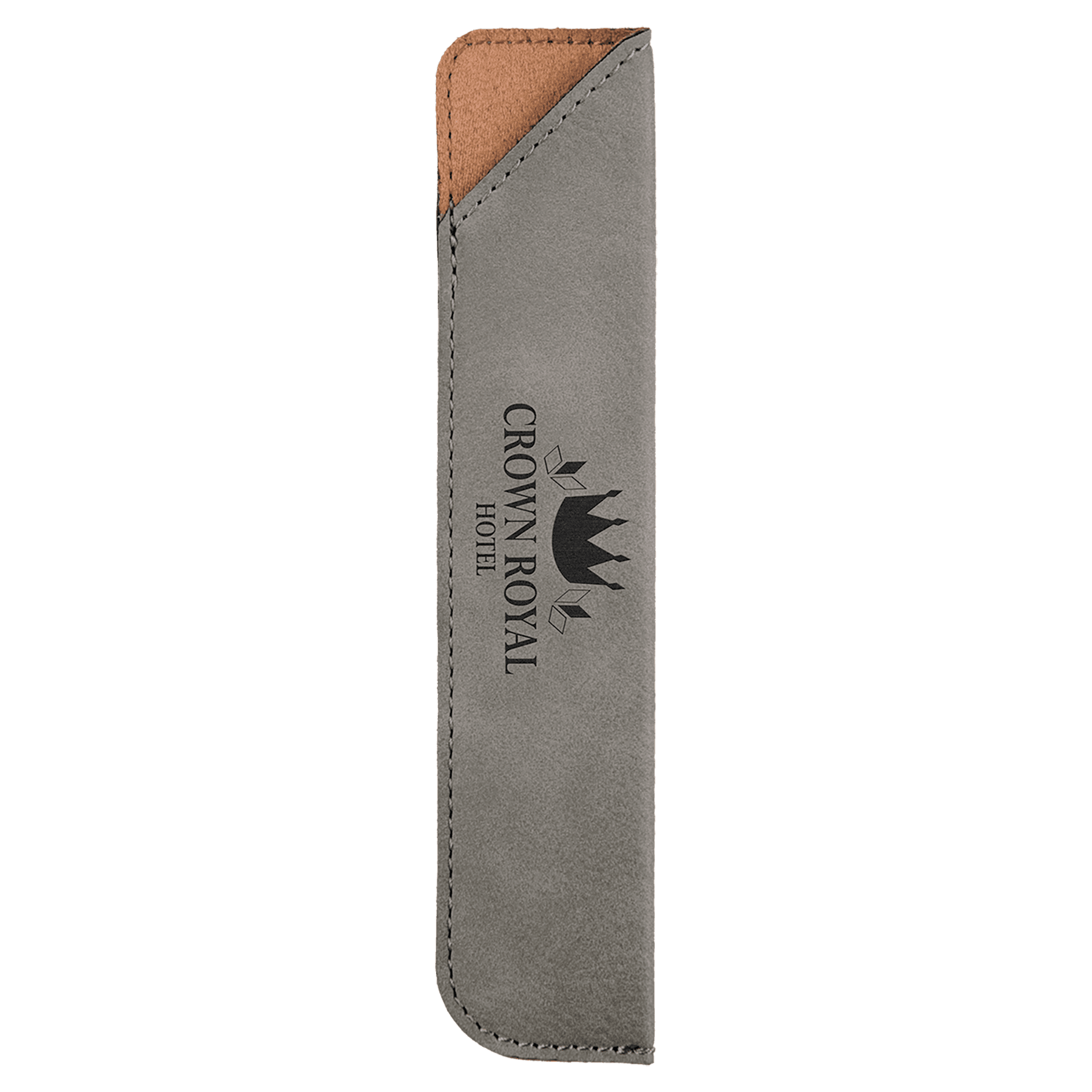 6.25" Gray Leatherette Pen Sleeve
