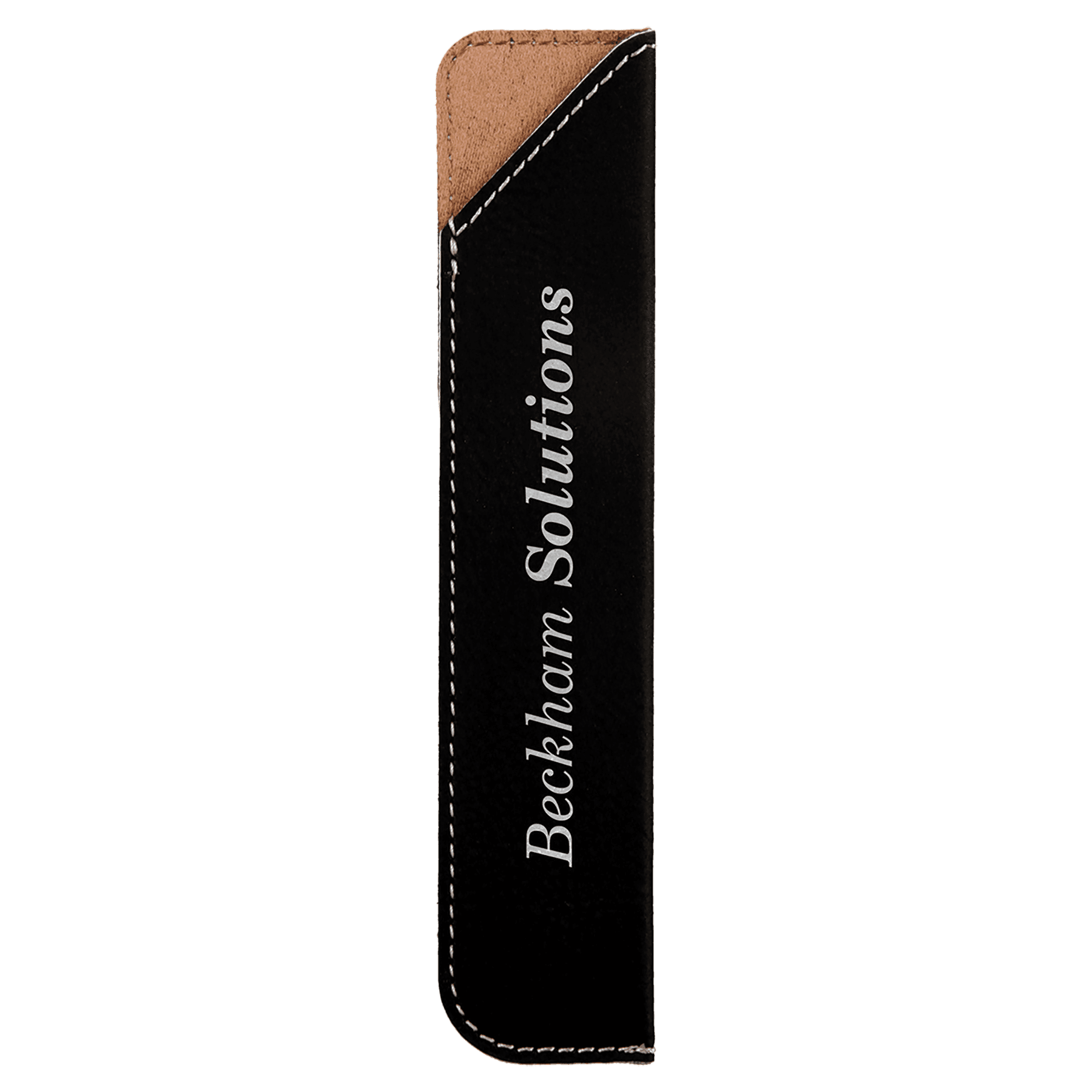 6.25" Black/Silver Leatherette Pen Sleeve