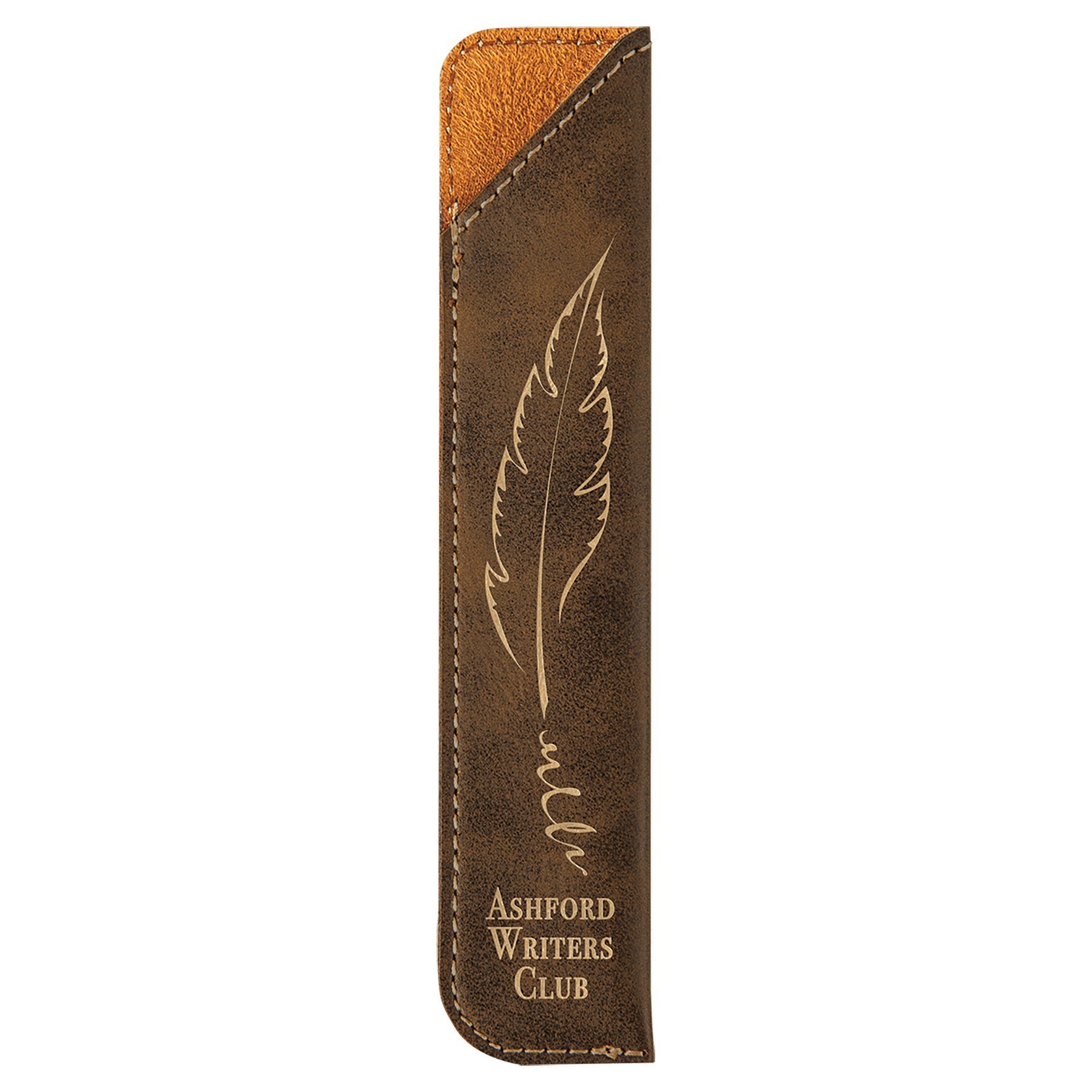 6.25" Rustic/Gold Leatherette Pen Sleeve