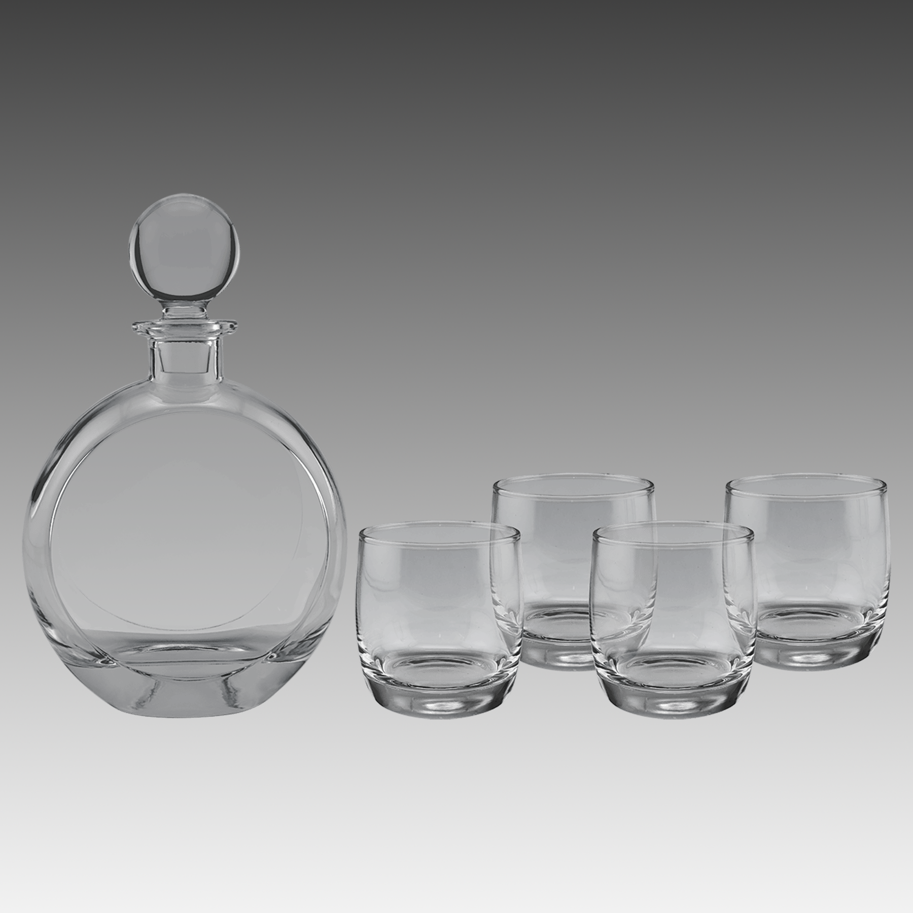 750ml Round Decanter Set w/Four 10 oz. Glasses - DCNT10