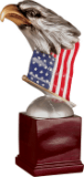 8.5" Eagle Head and Flag on Resin Base