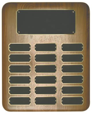 18 Plate Genuine Walnut Elliptical Edge Perpetual Plaque