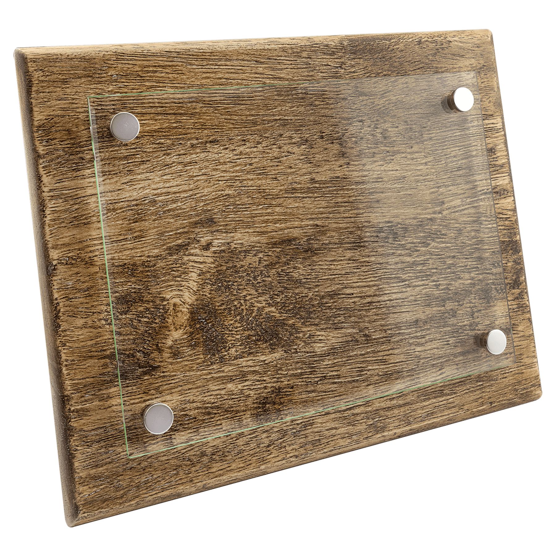 Barnwood Floating Glass Plaque - PF08