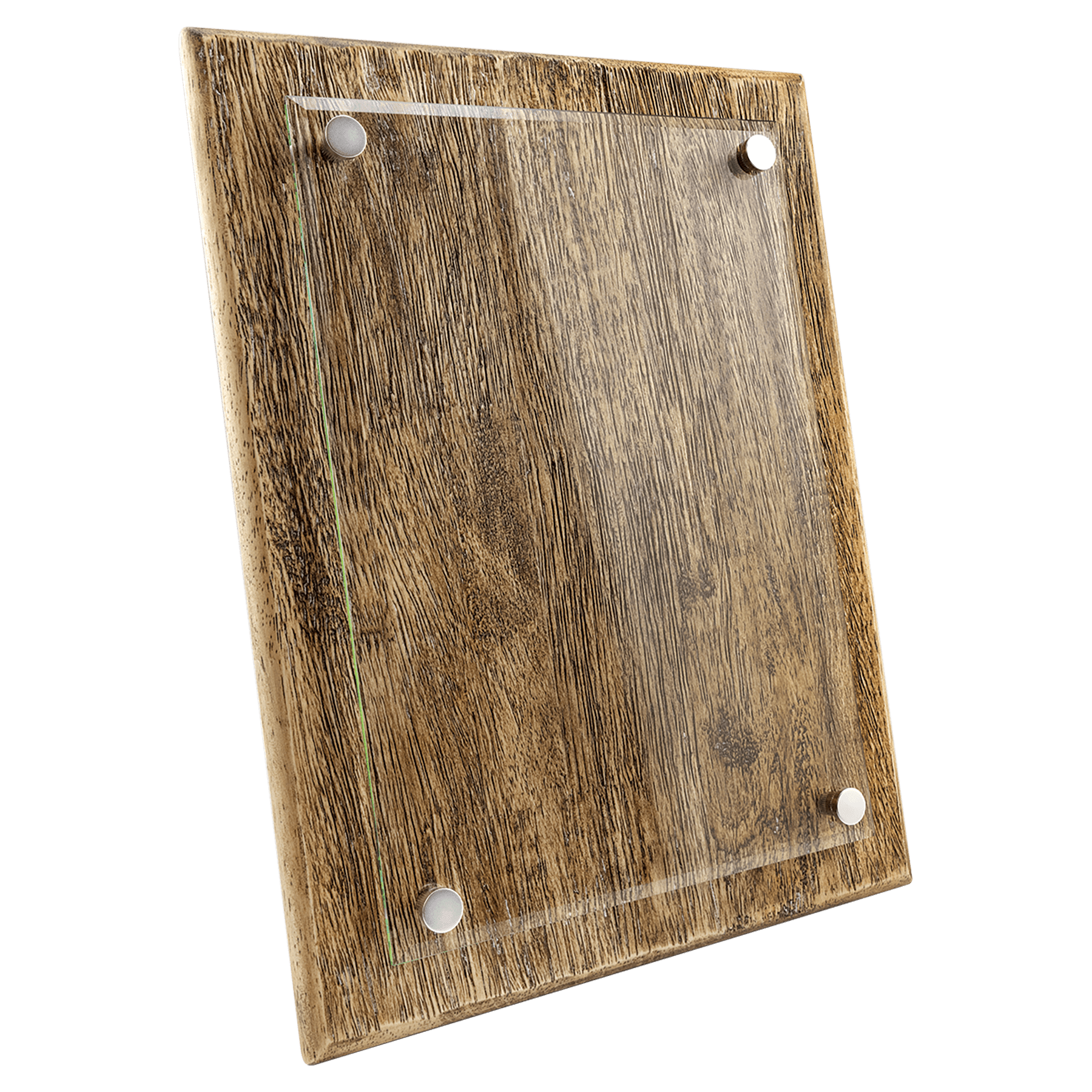 Barnwood Floating Glass Plaque - PF08