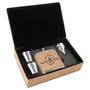 6 oz. Light Brown Leatherette Flask Gift Set