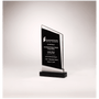 Glass Award, Black Piano Finish Base w/Silver Aluminum
