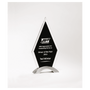 Beveled Clear Glass w/Black Silkscreen and Silver Base