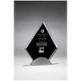 Diamond Glass Award, Black Silkscreen on Silver Metal Base