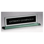 10" Glass Name Plate w/Black Engraving Area, Mirror Border