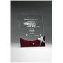 Freestanding Glass Award w/Rosewood Accent and Silver Star
